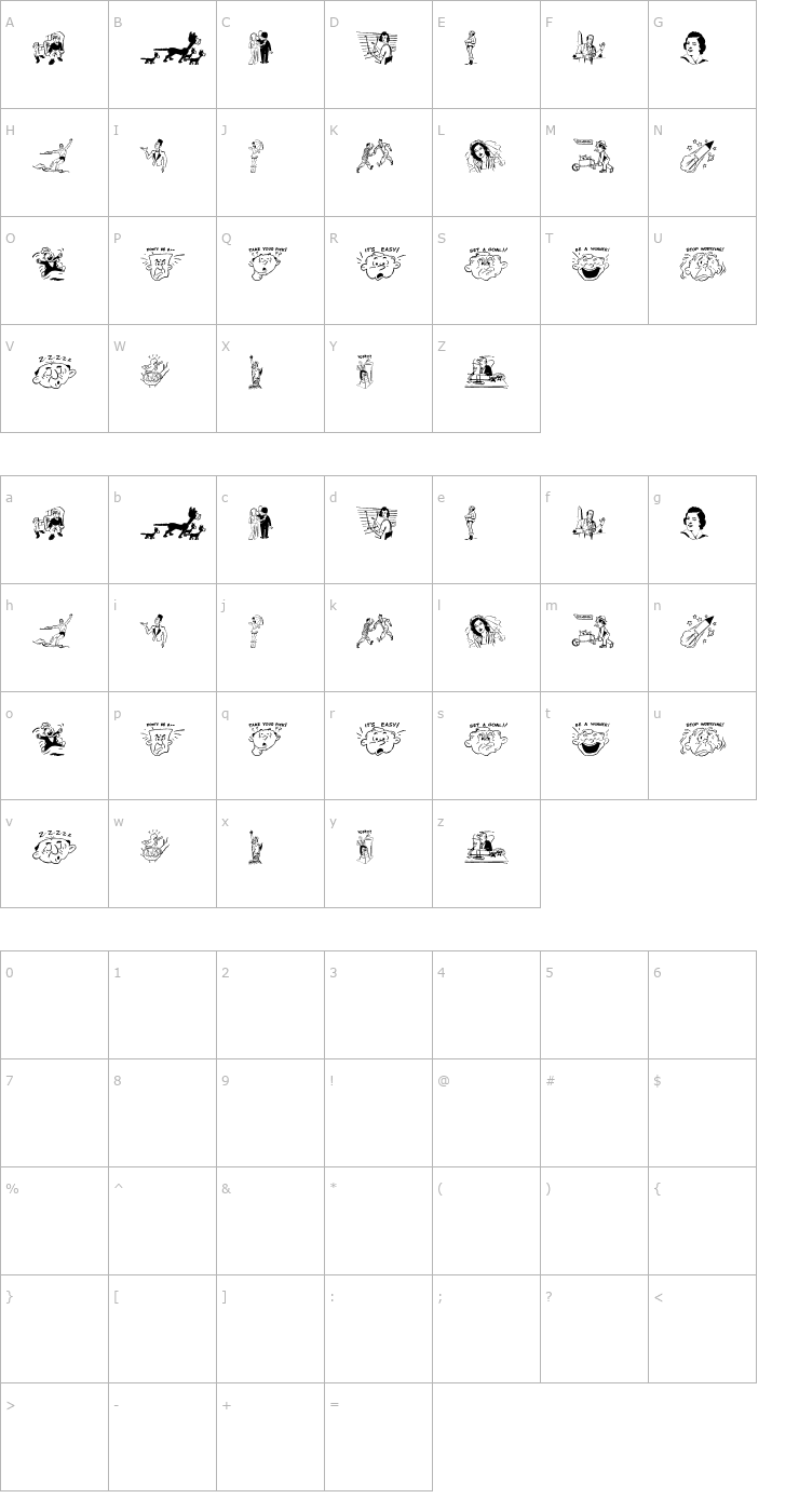 Character Map Cobb Shinn Stock Cuts XXVIII Font