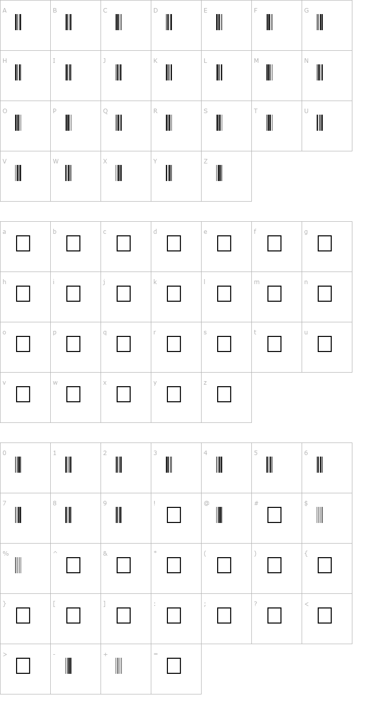 Character Map Code 39 Font