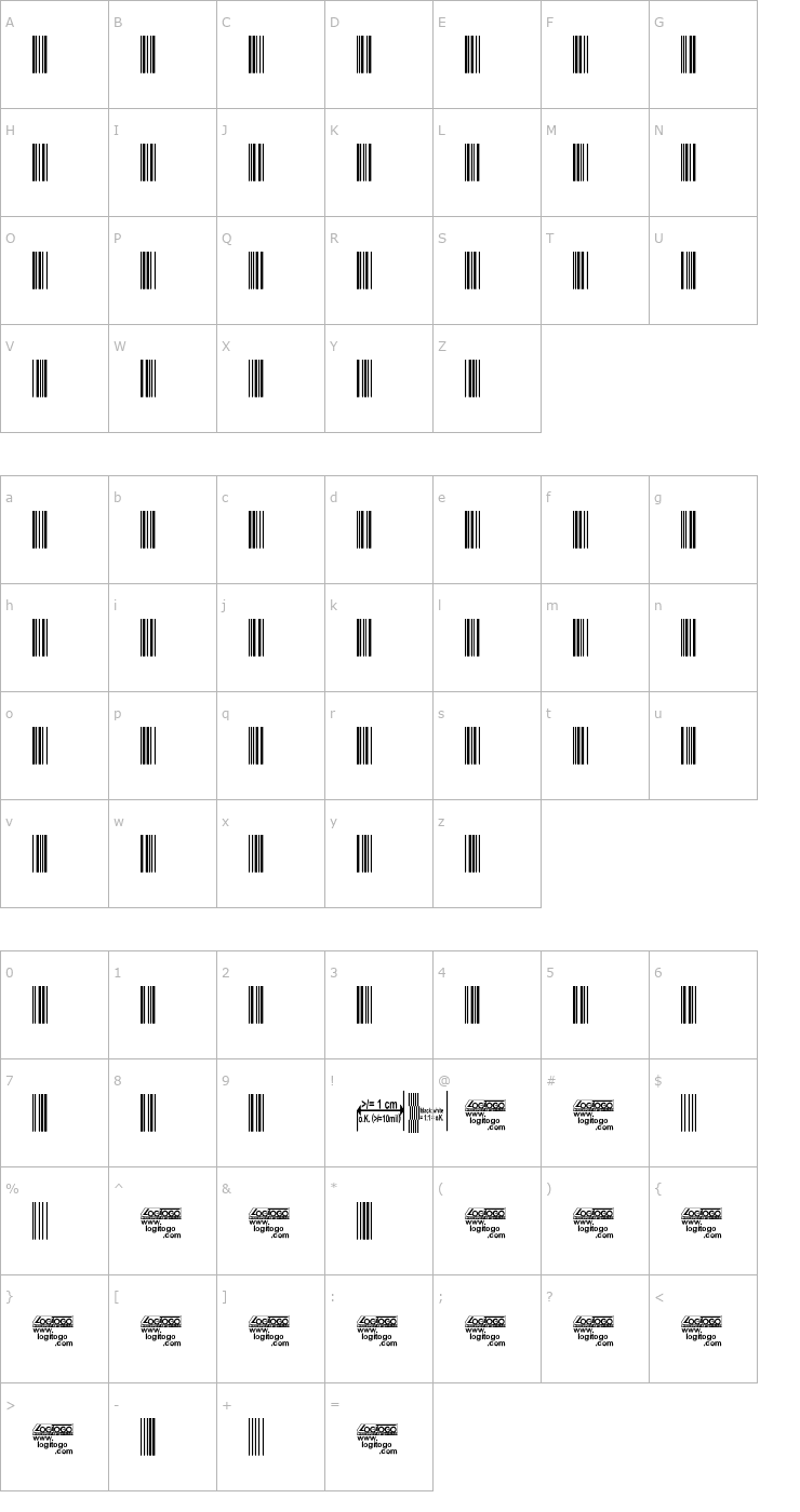 Character Map Code 39-hoch-Logitogo Font