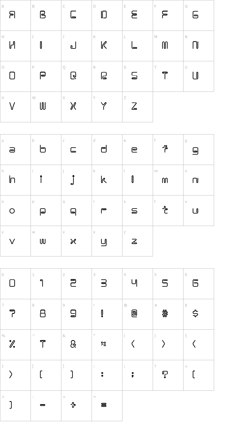 Character Map Coil ALb Font