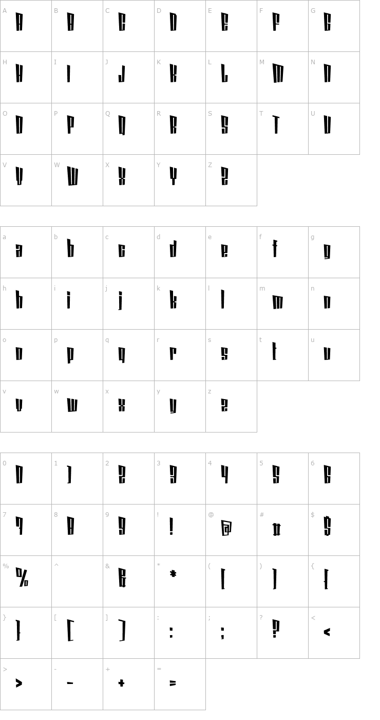 Character Map Coin Locker Datura Font