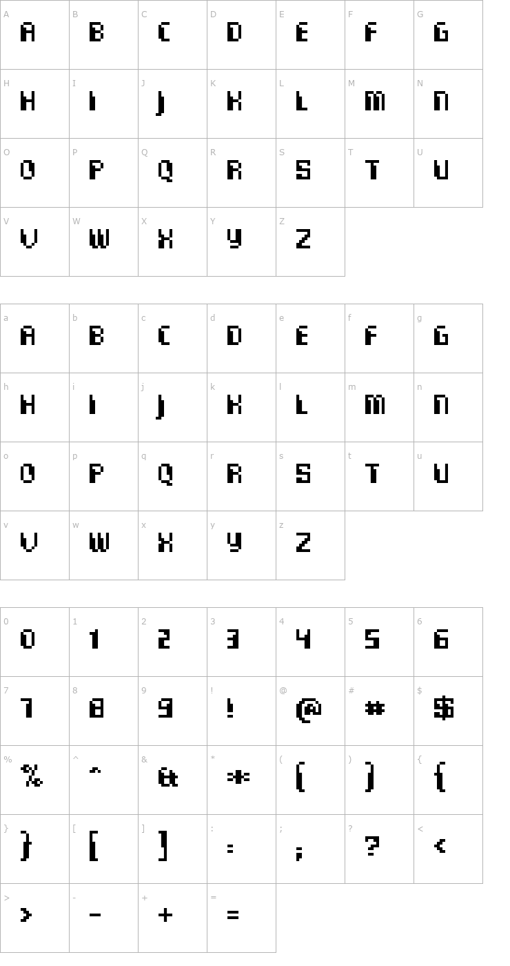 Character Map Commo Monospaced Font