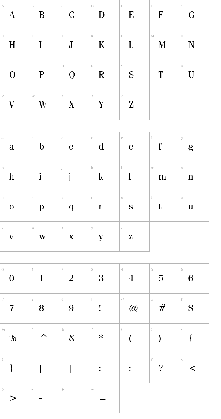 Character Map Compendium Book SSi Book Font