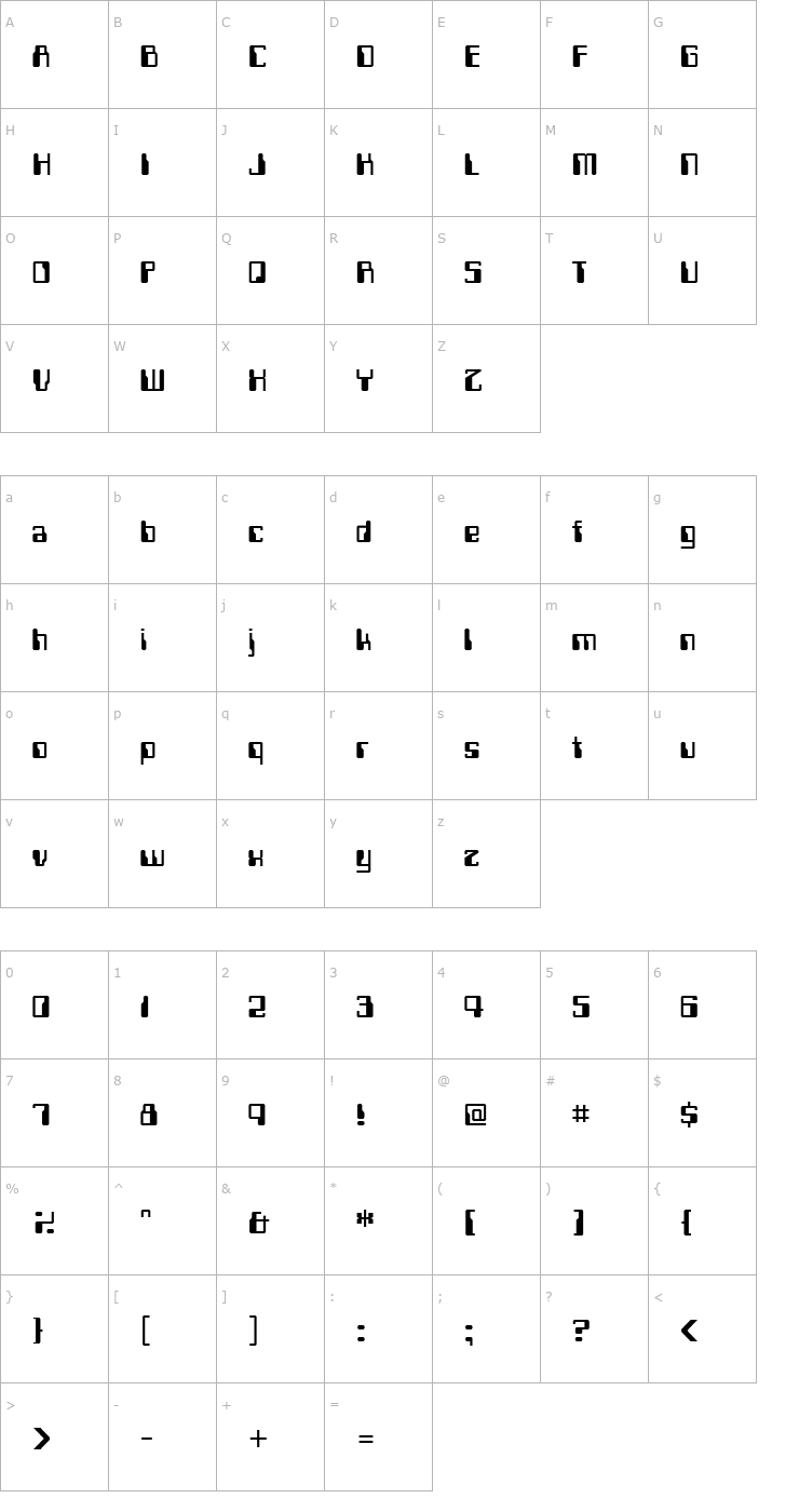 Character Map Computerfont Regular Font