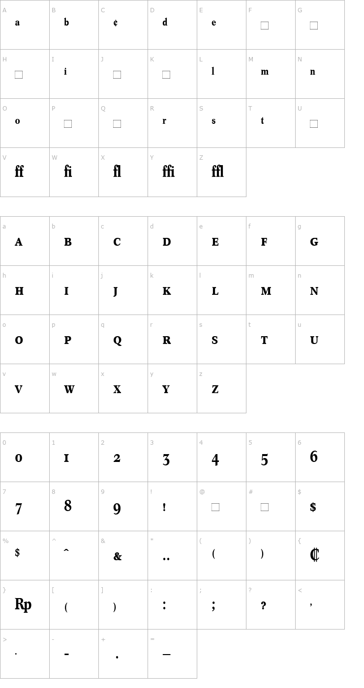 Character Map ConcordeNovaExpert-Medium Font