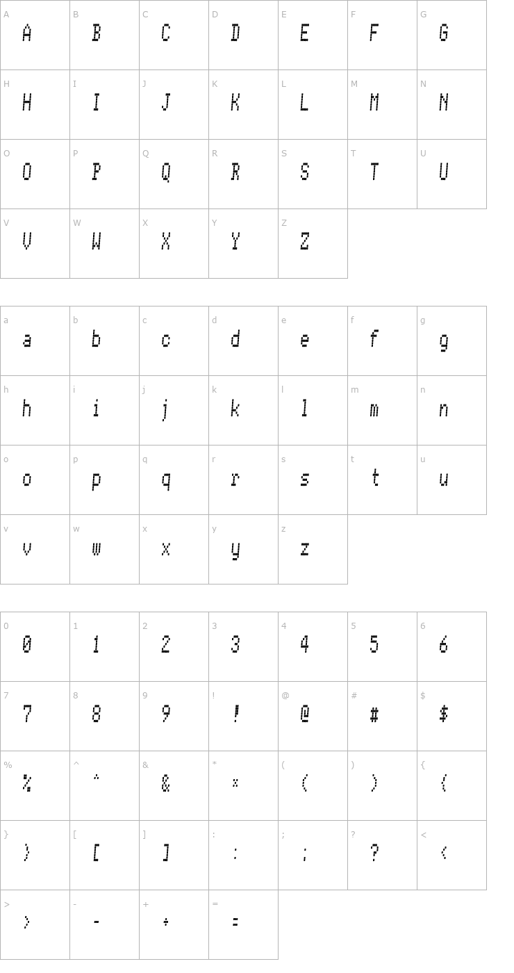 Character Map Conman Font