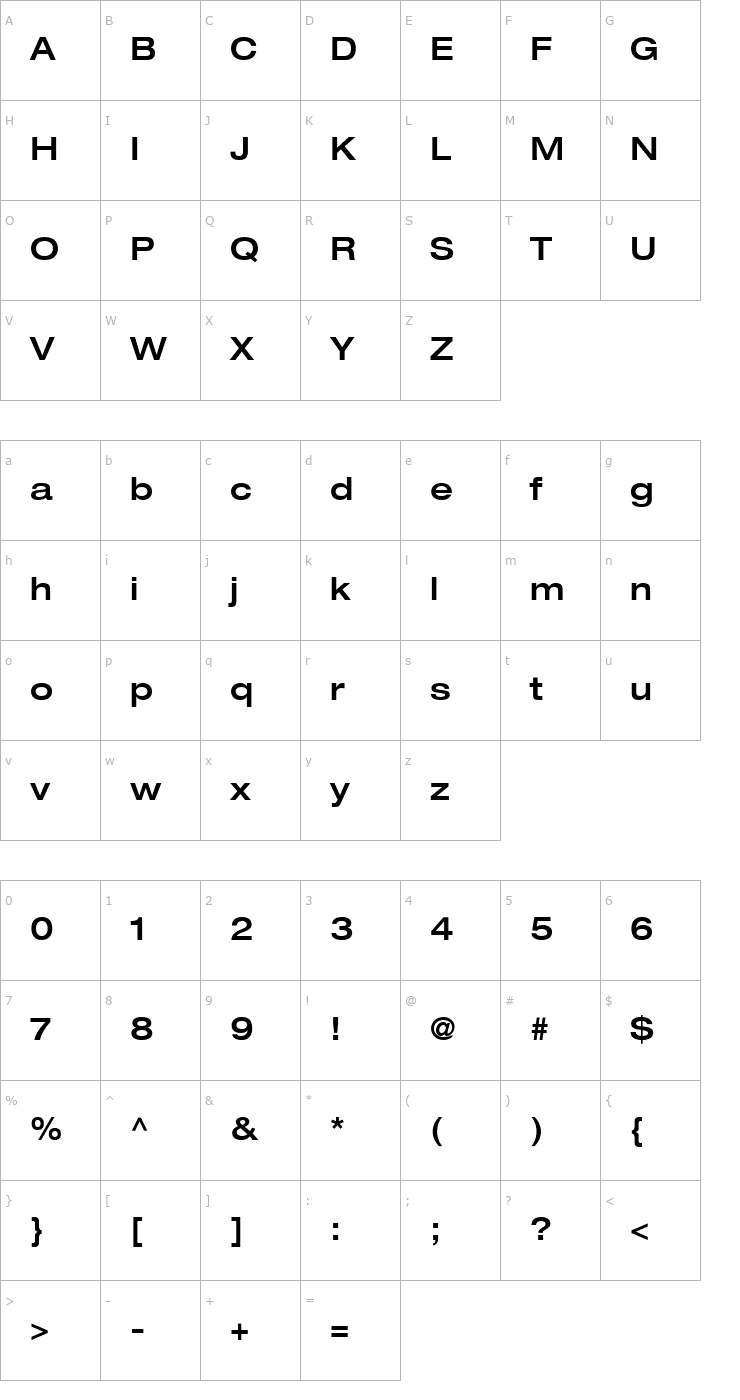 Character Map Context Reprise MediumExp SSi Normal Font