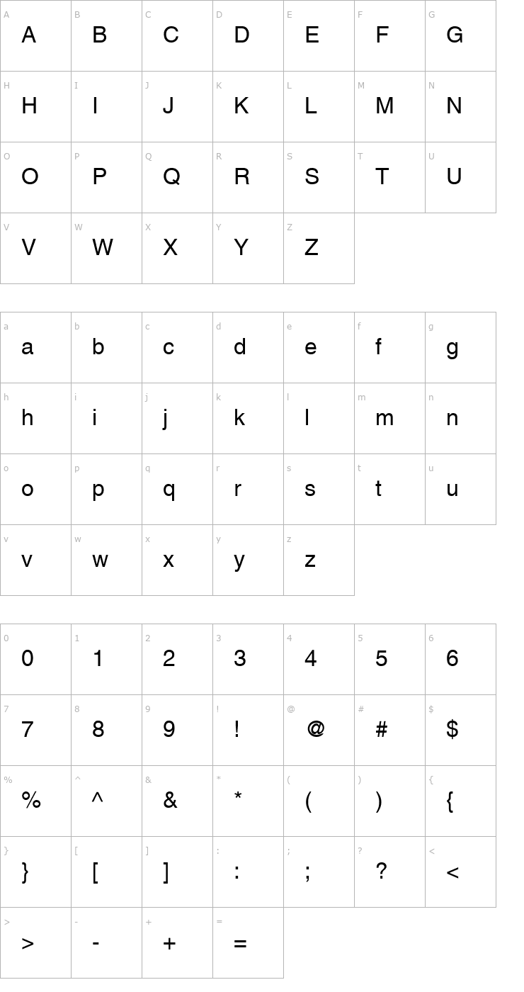 Character Map Context SSi Font