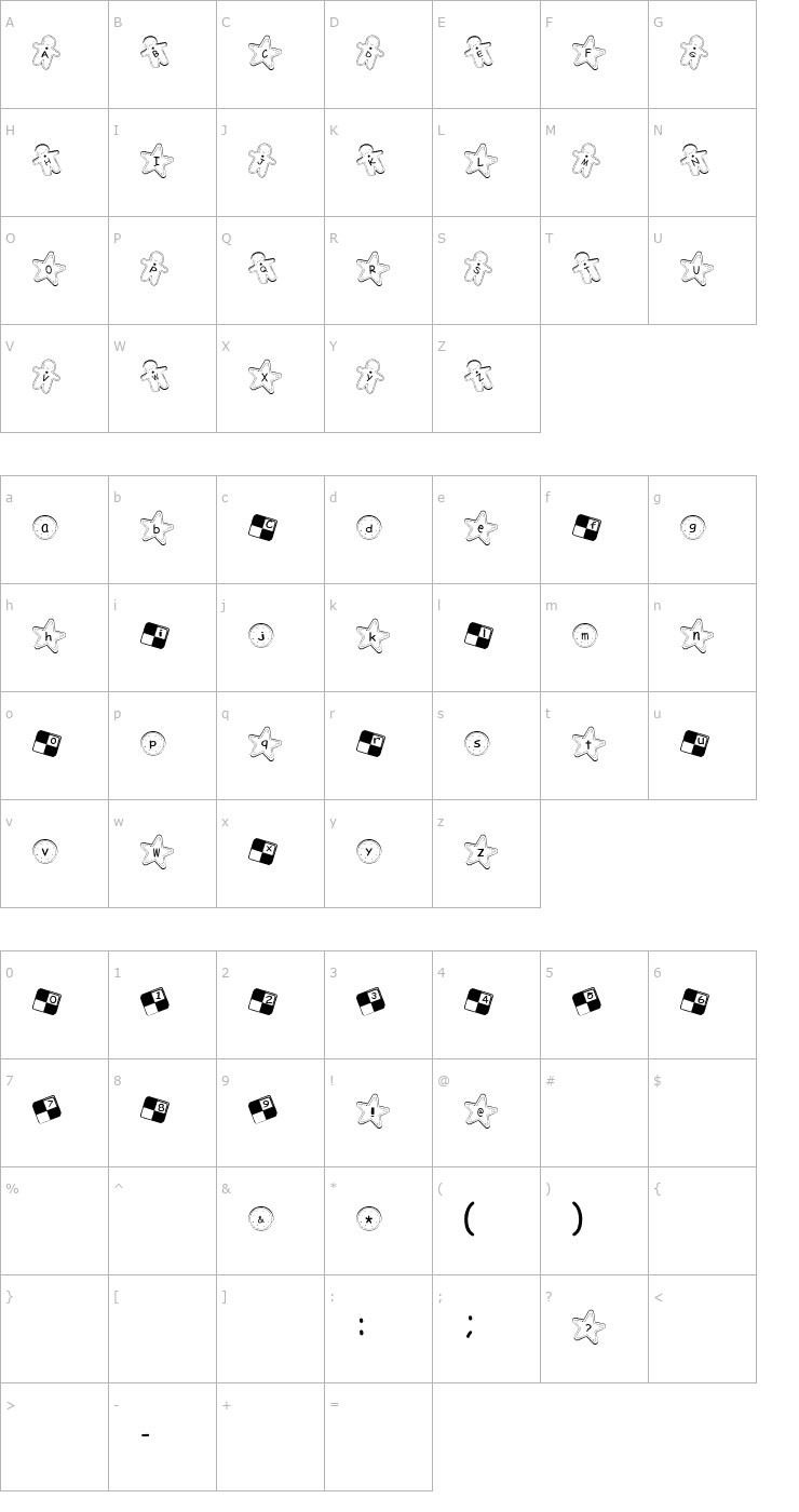 Character Map Cookie Font Font