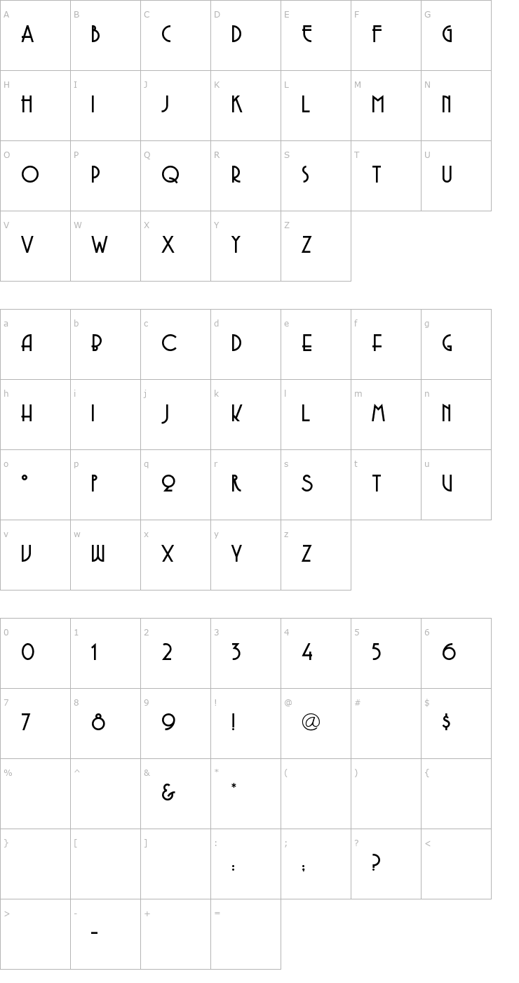 Character Map Copasetic Font