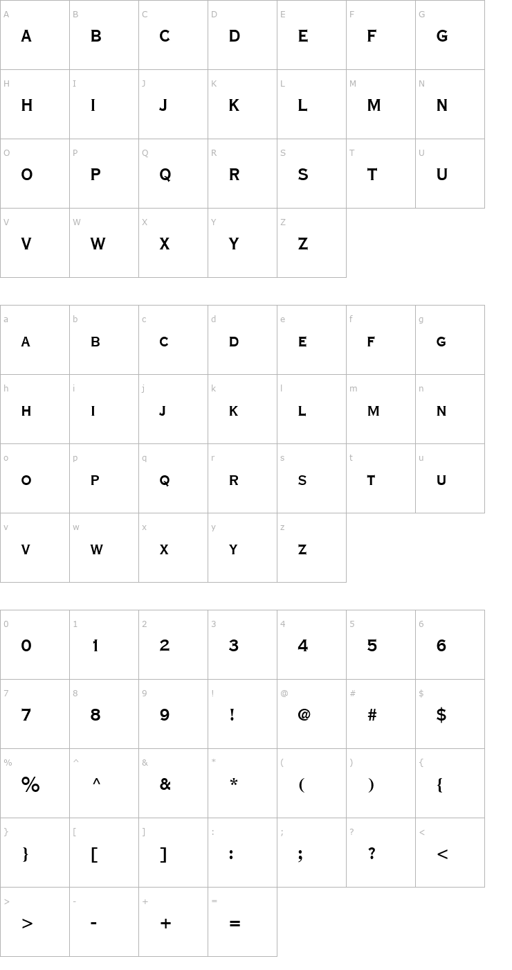 Character Map Copperplate Extra Condensed SSi Bold Extra Condensed Font