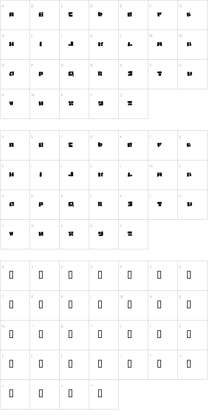 Character Map Copycut Font