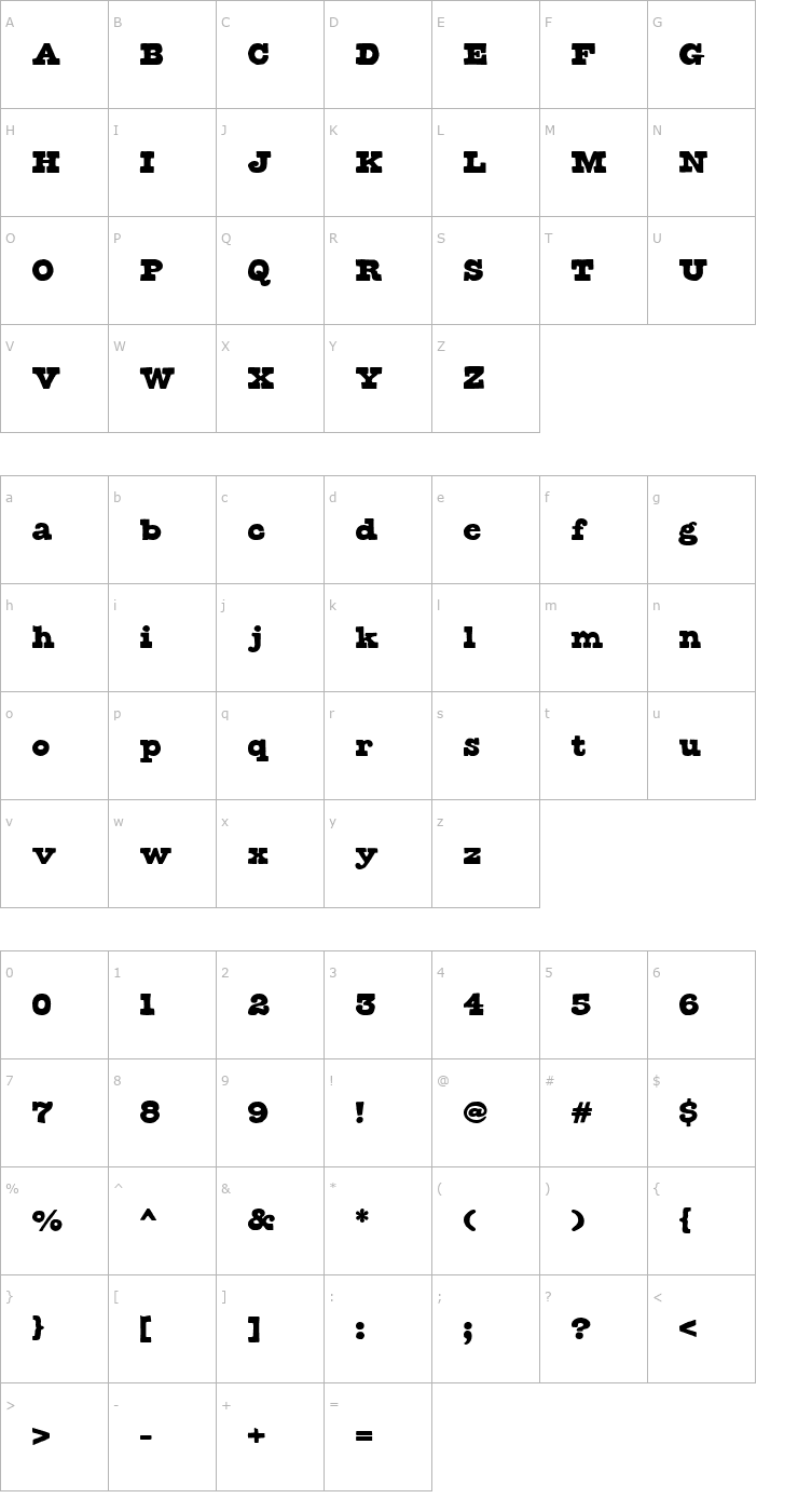 Character Map CornDog Font