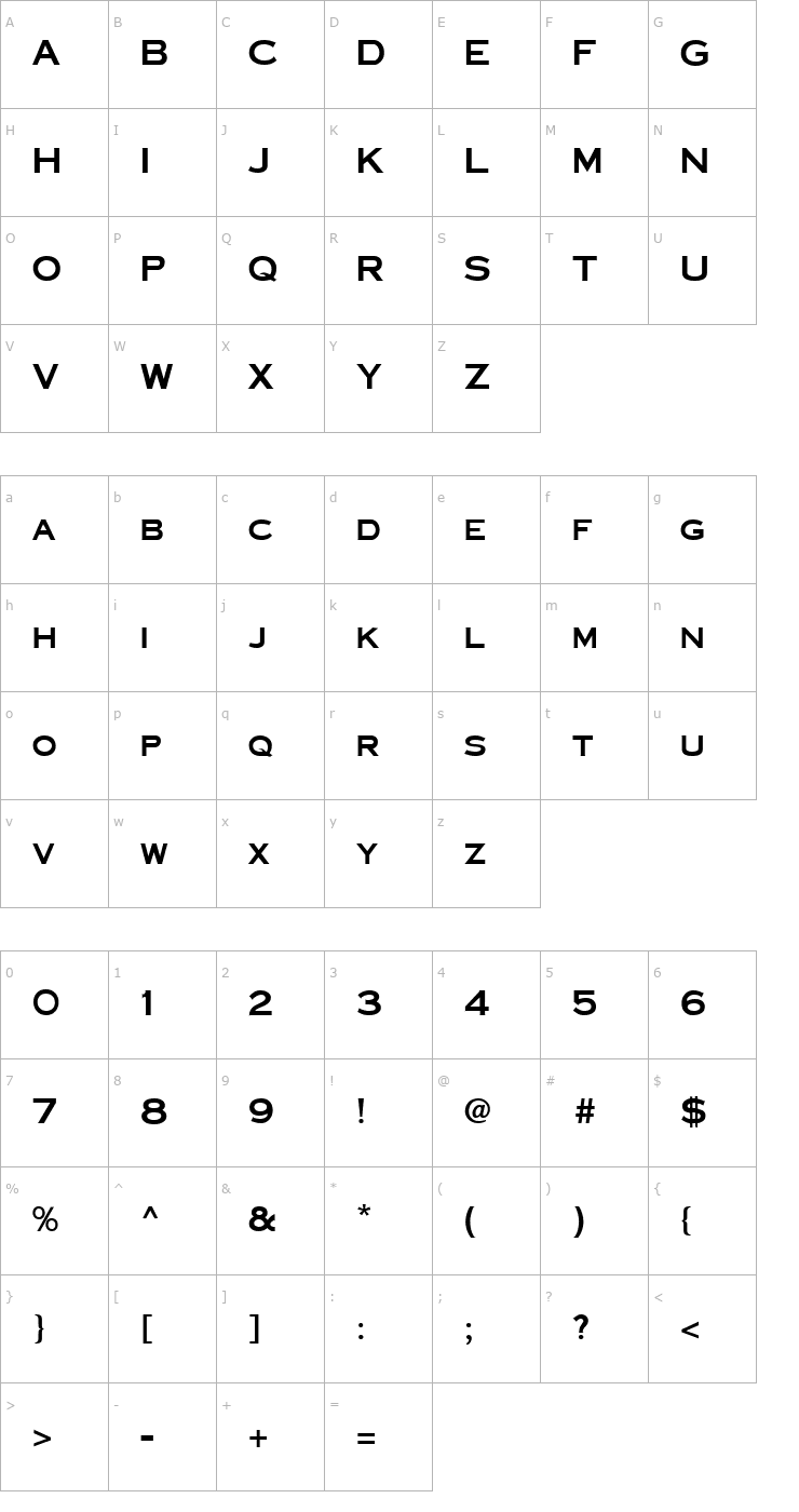 Character Map Cornerstone Regular Font