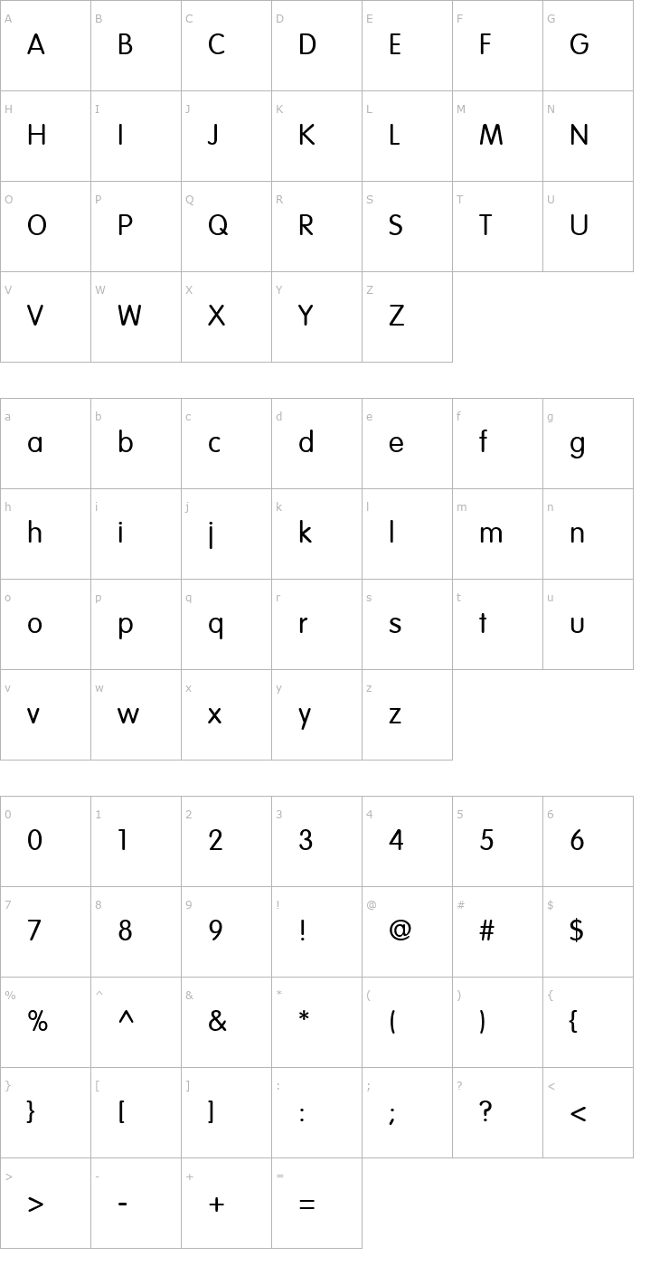 Character Map Corporate Rounded Font