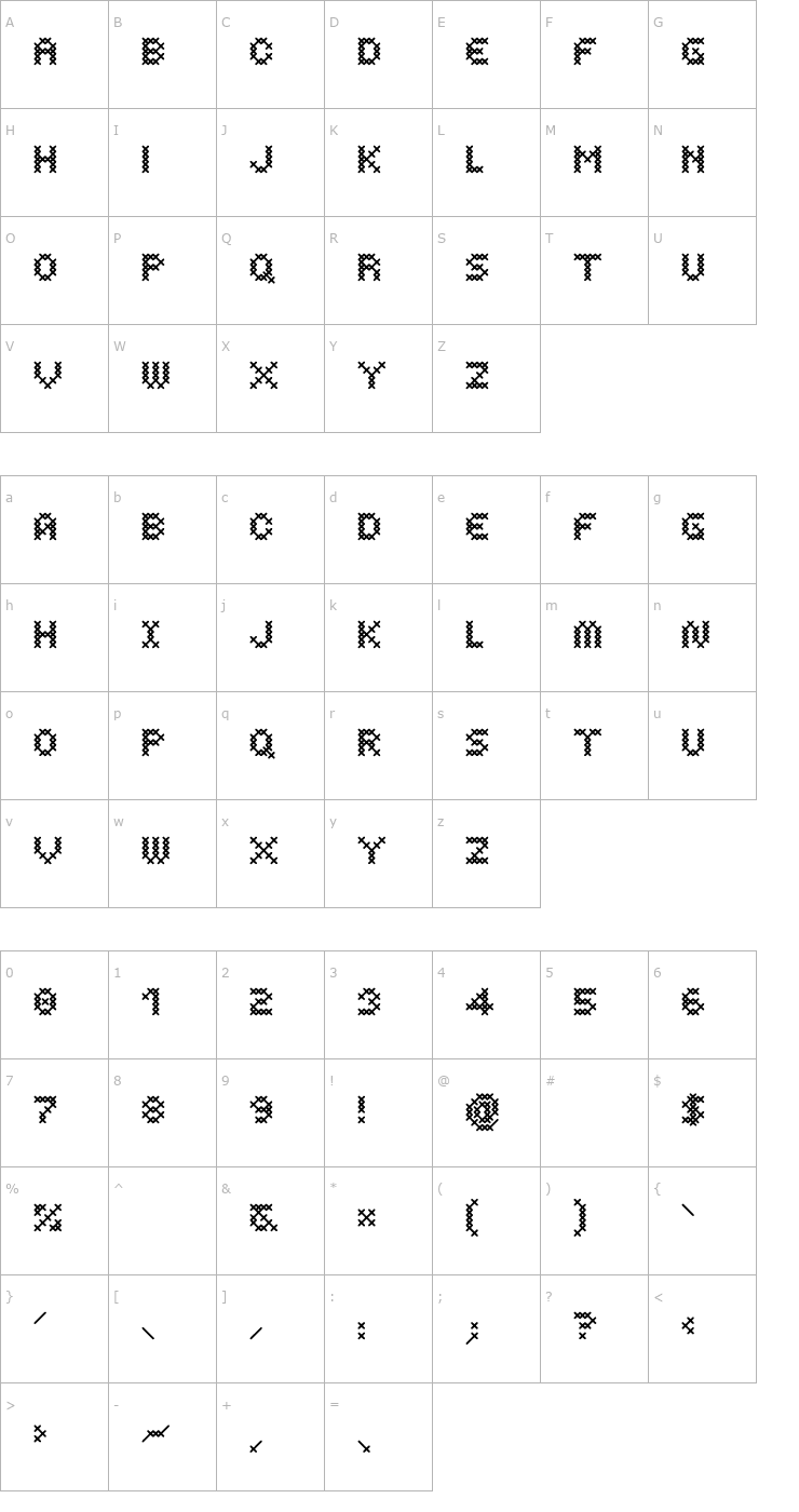 Character Map Costura Bold Font