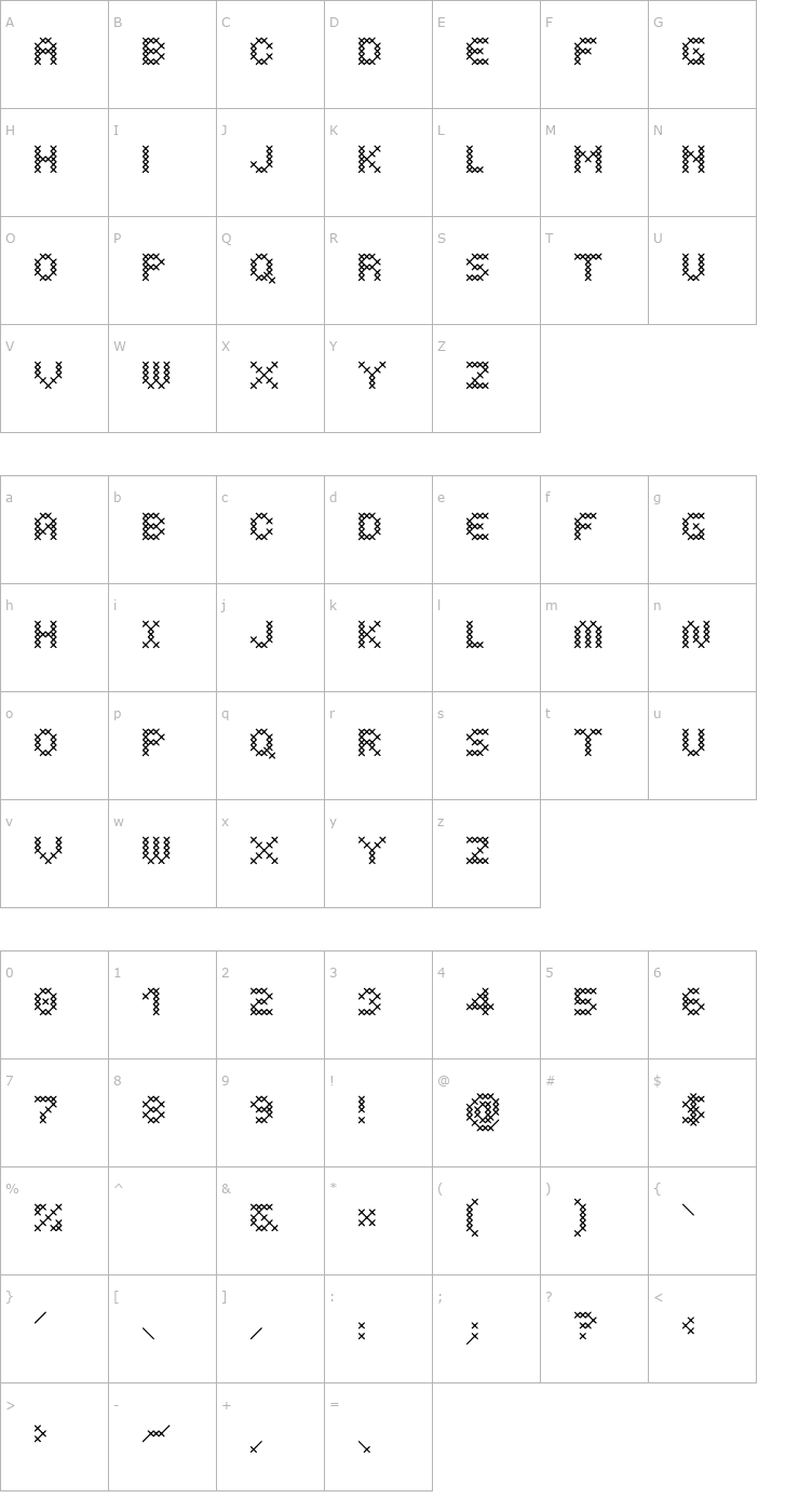 Character Map Costura Light Font