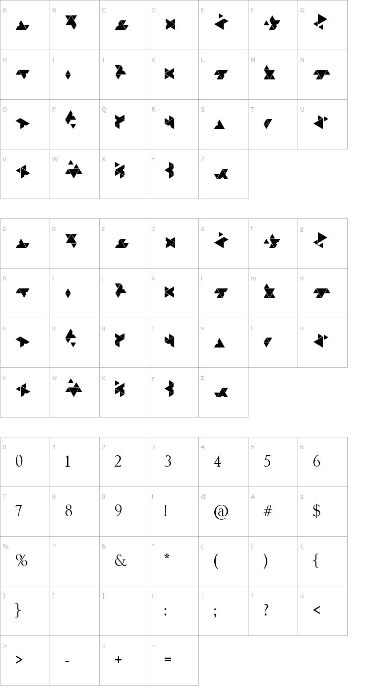 Character Map Covenant Font