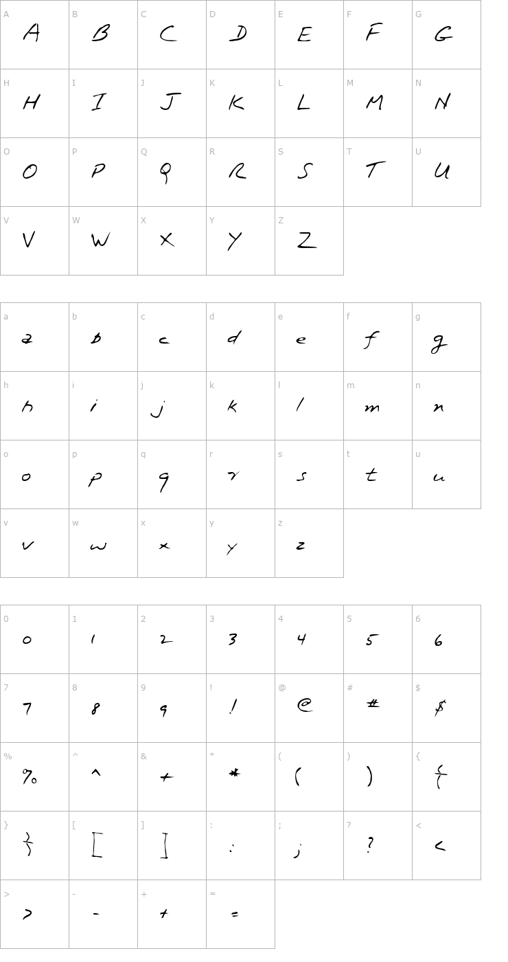 Character Map Covey Regular Font