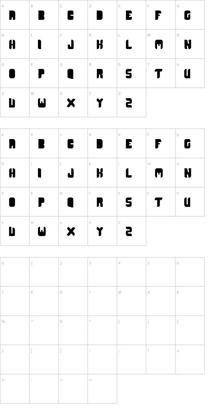 Character Map CR21 Type Font