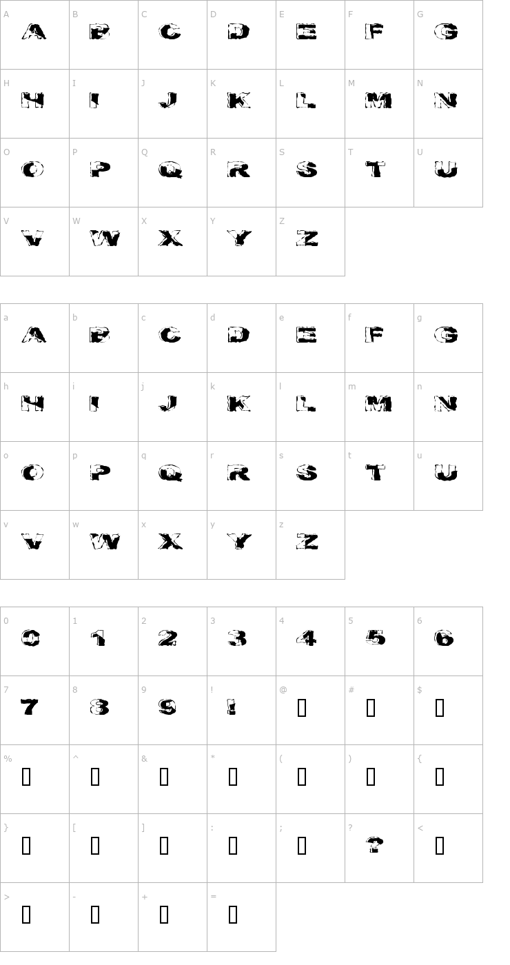 Character Map Crackaddict Font