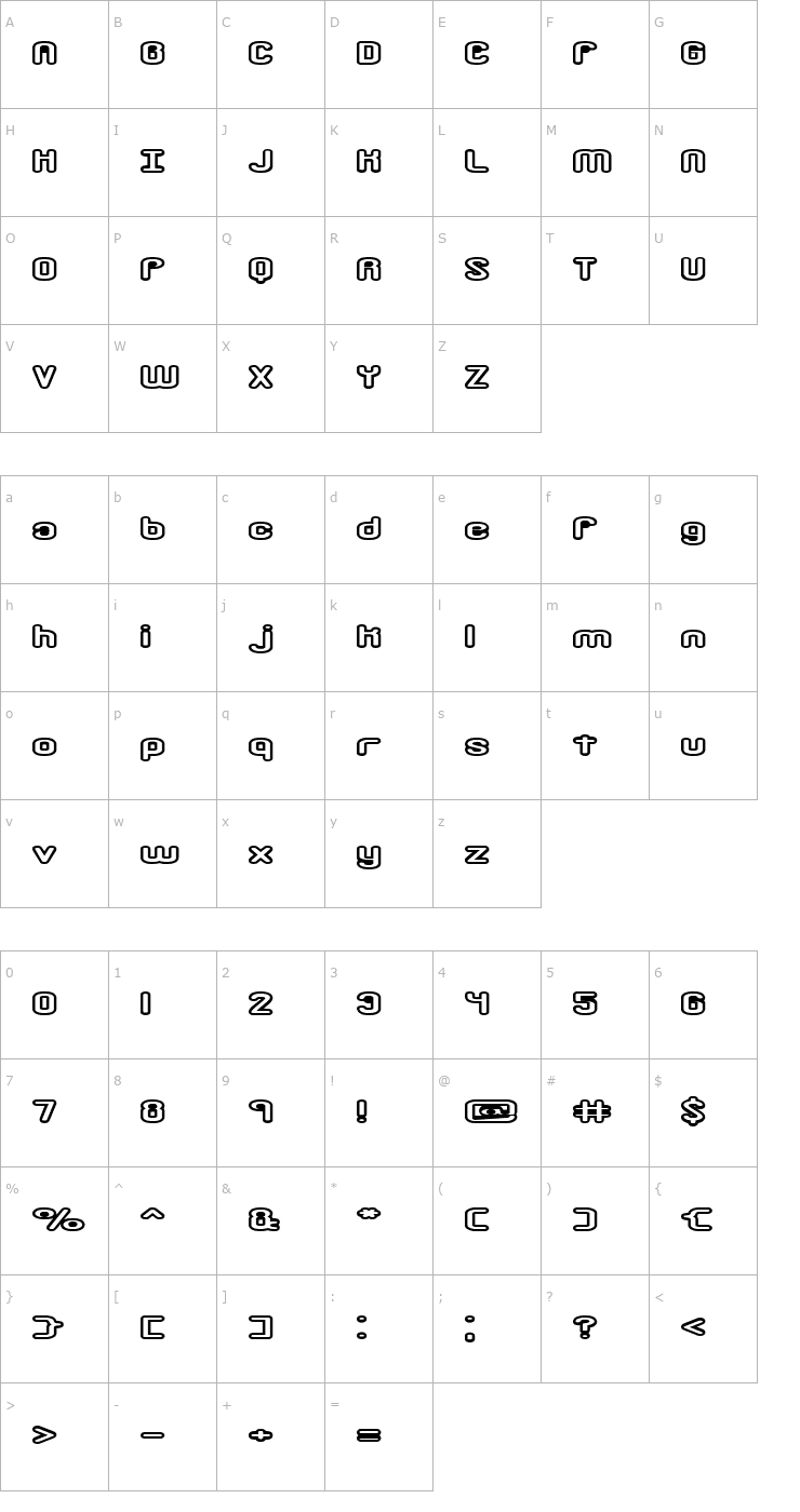 Character Map Crackdown O1 -BRK- Font