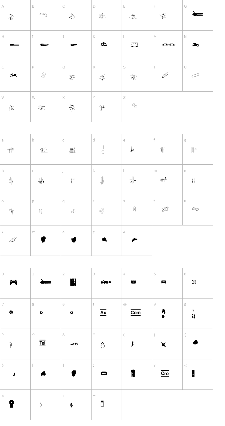 Character Map CroCro Font