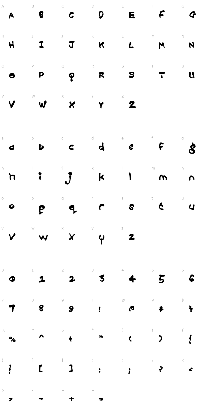 Character Map Croobie Font