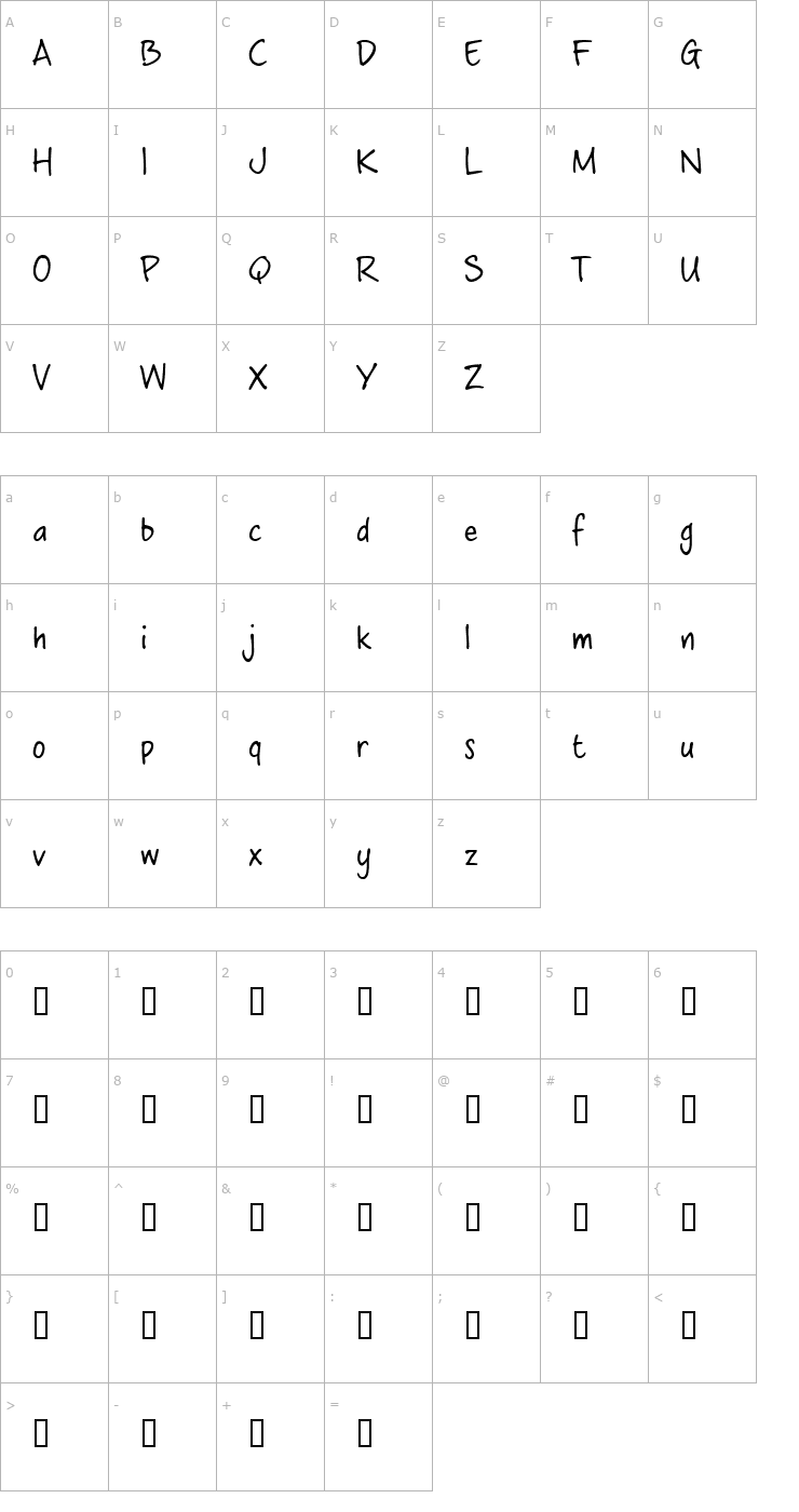 Character Map crosswordBelle Font