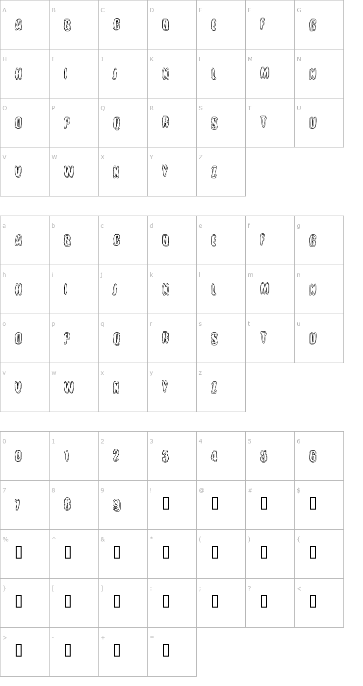 Character Map Crotchrot Font