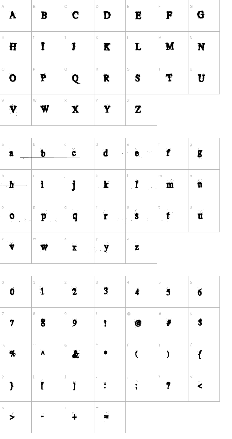 Character Map CrustiEst Font