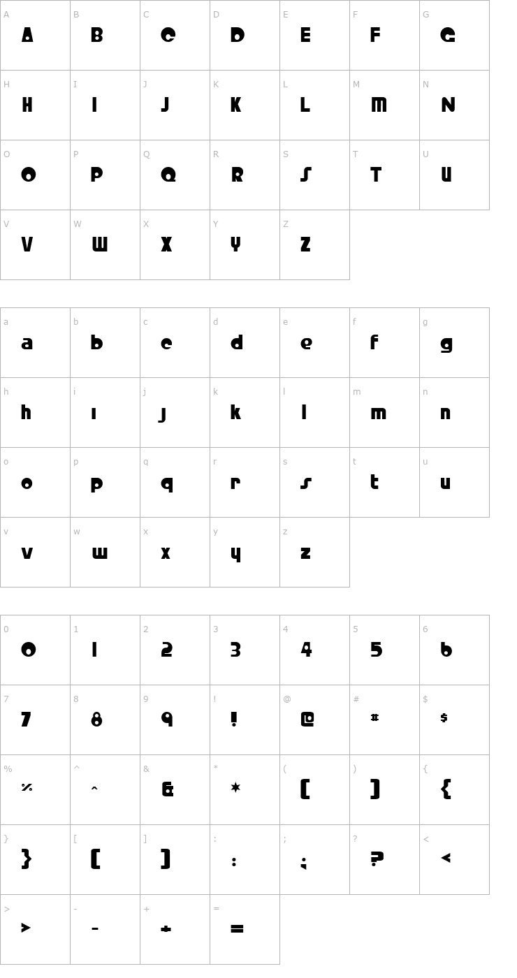 Character Map Crystal Radio Kit Font