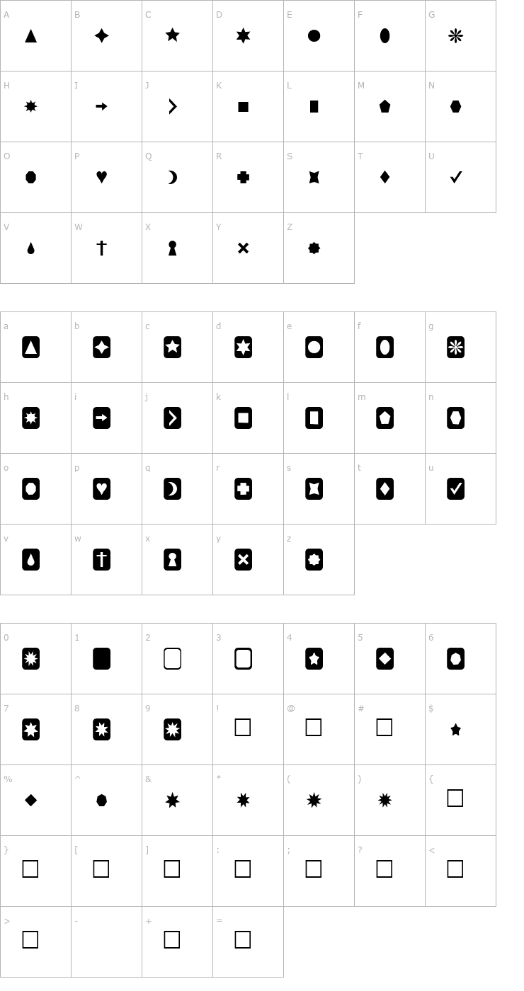 Character Map Cut Outs for 3D FX Font