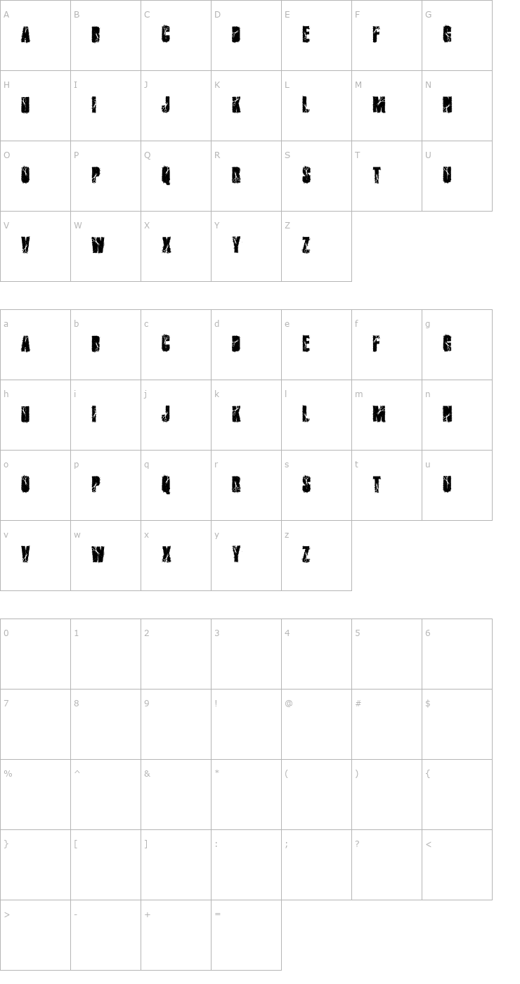 Character Map Cutter Font