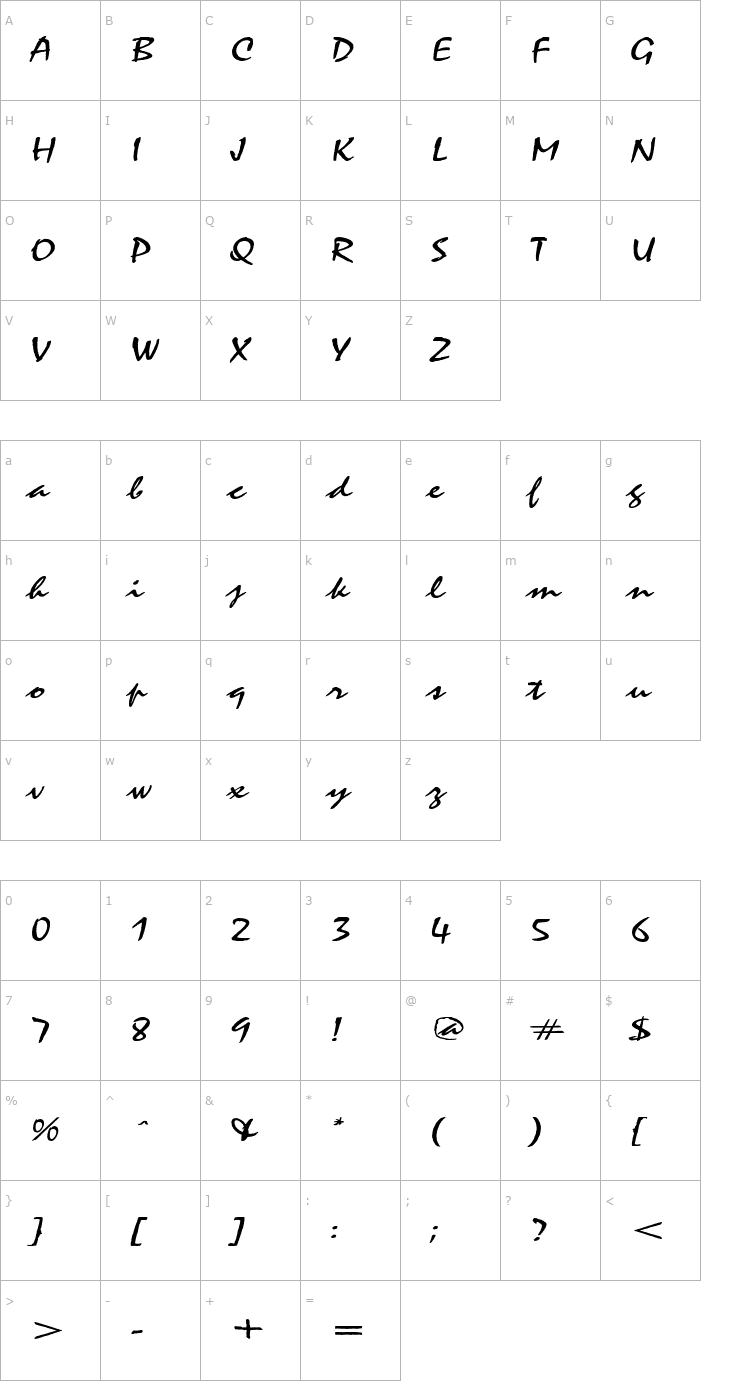 Character Map CycloneExtended Font