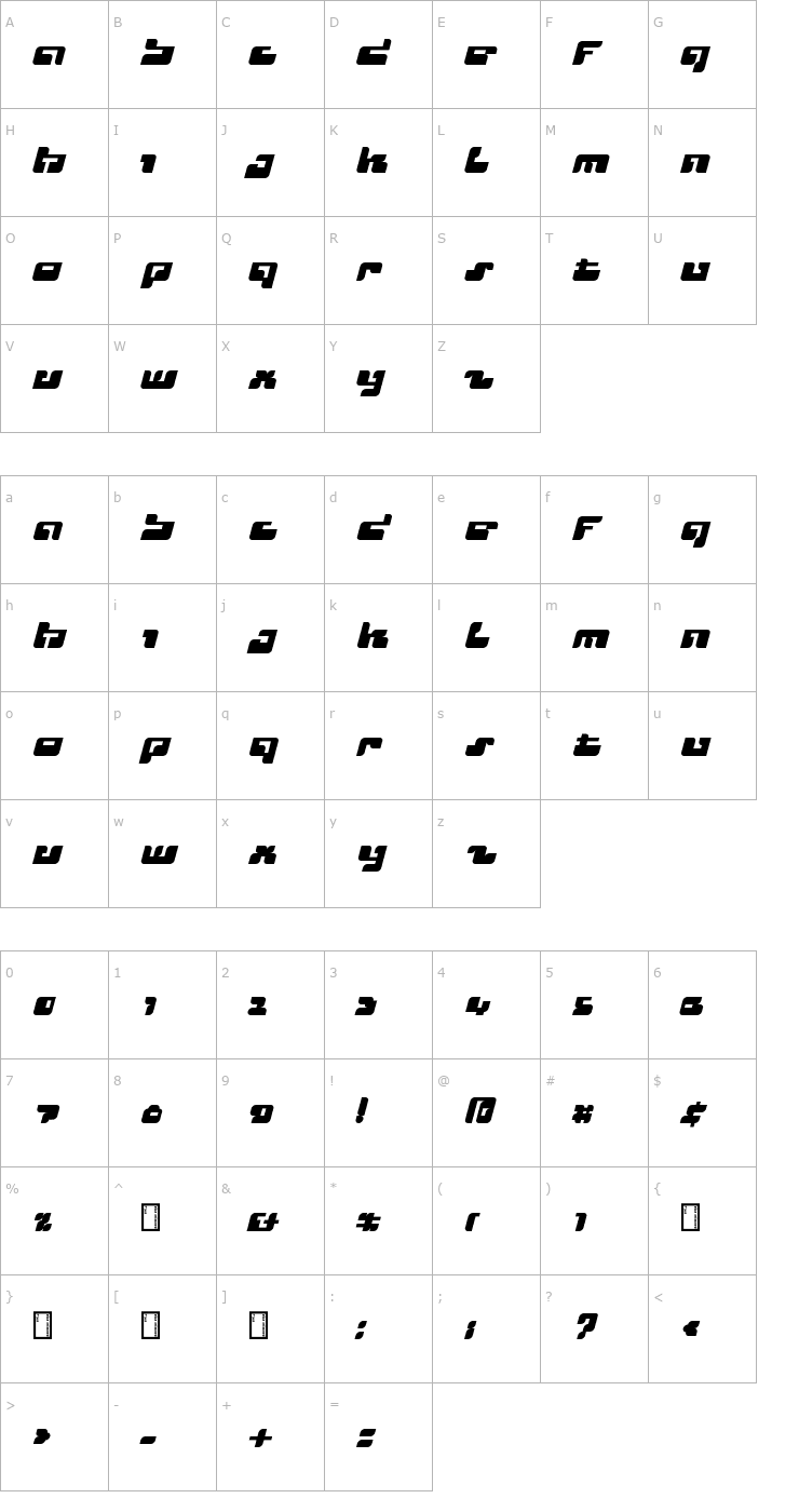 Character Map Cyclops Font