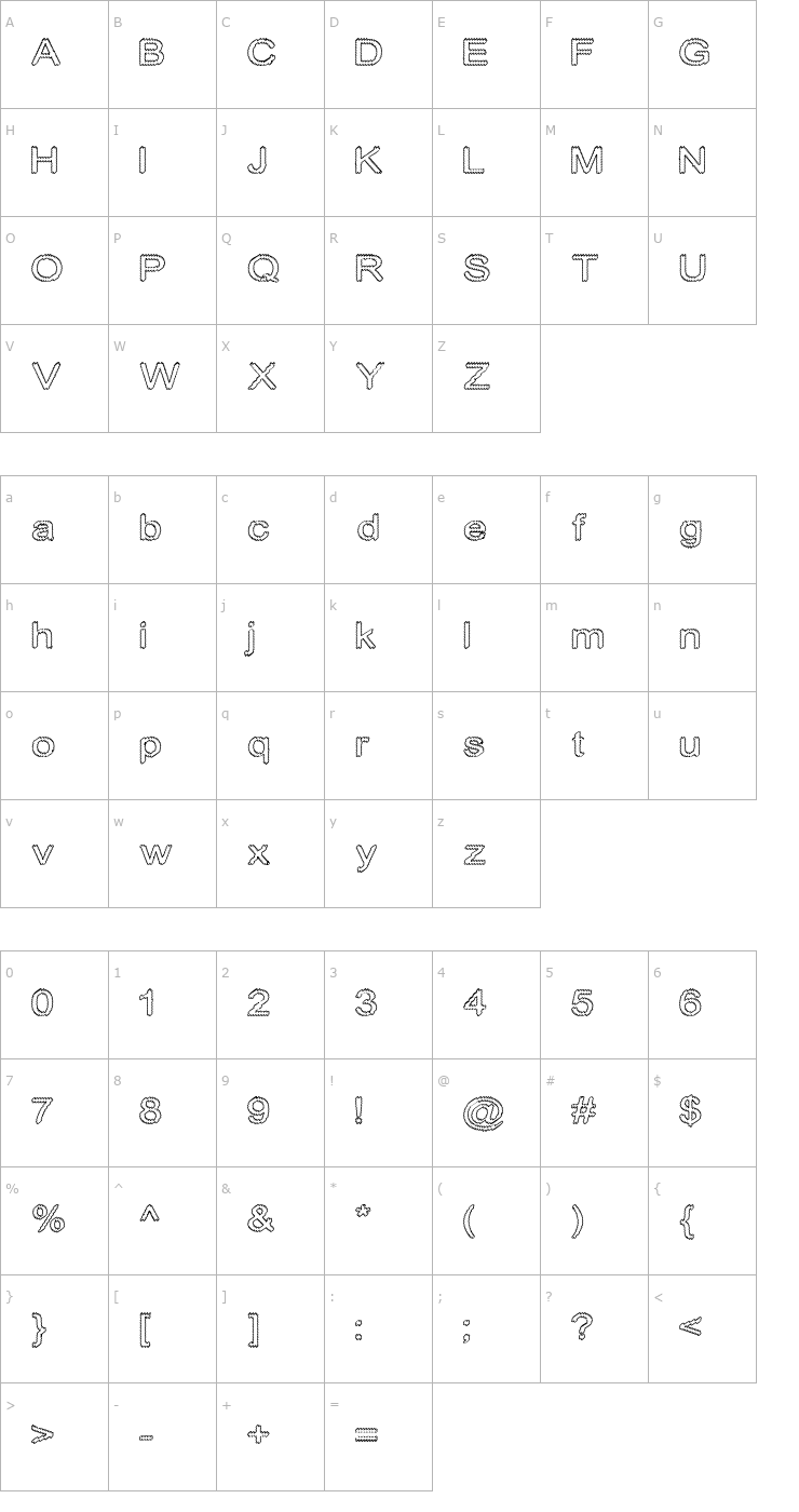 Character Map Cylonic Empty Font