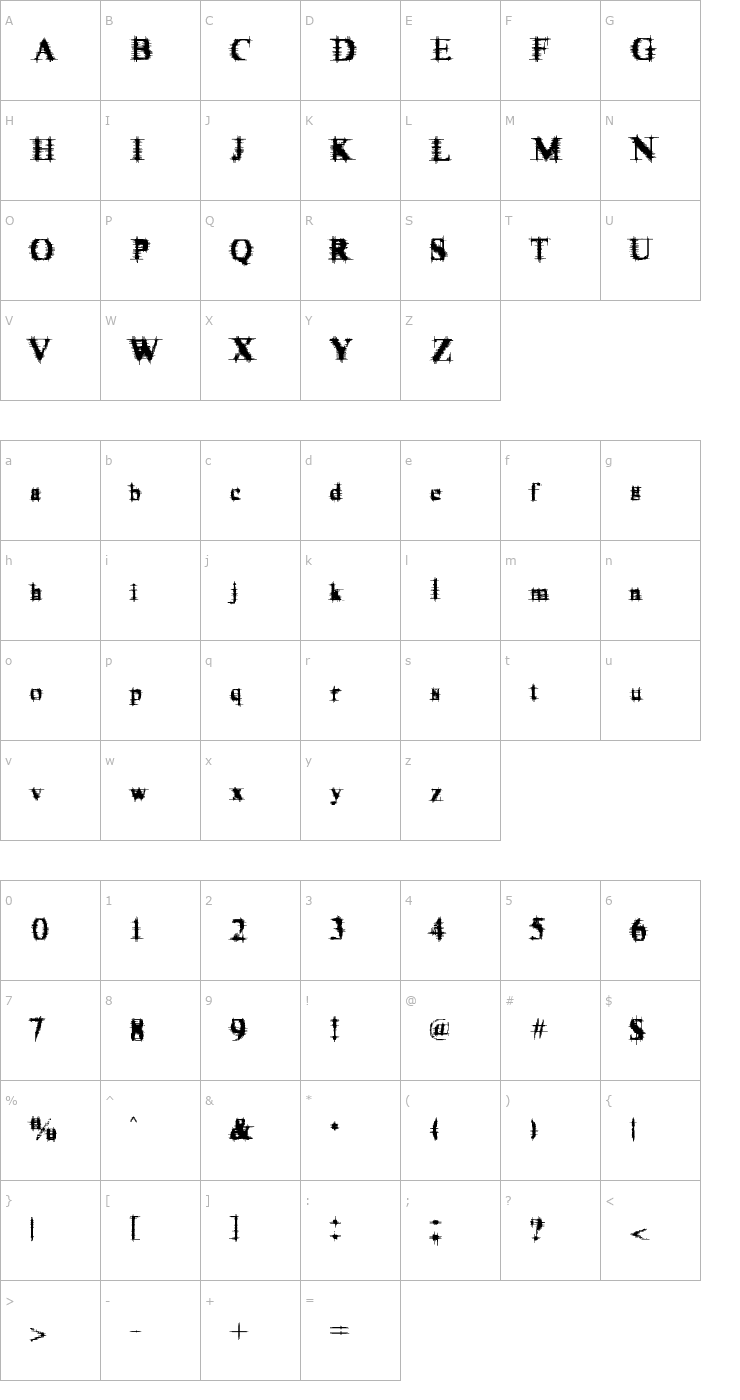 Character Map Cymptums Font