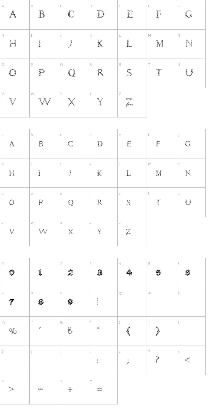 Character Map Daemonesque Font