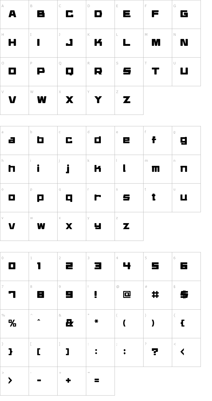 Character Map Daidoh Remix Round Font