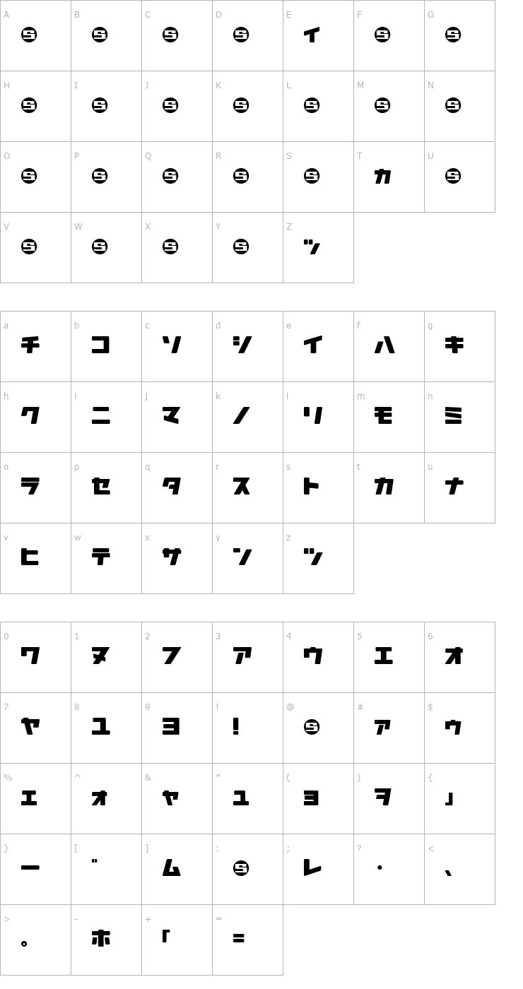 Character Map Daidoh Remix RoundJka Font