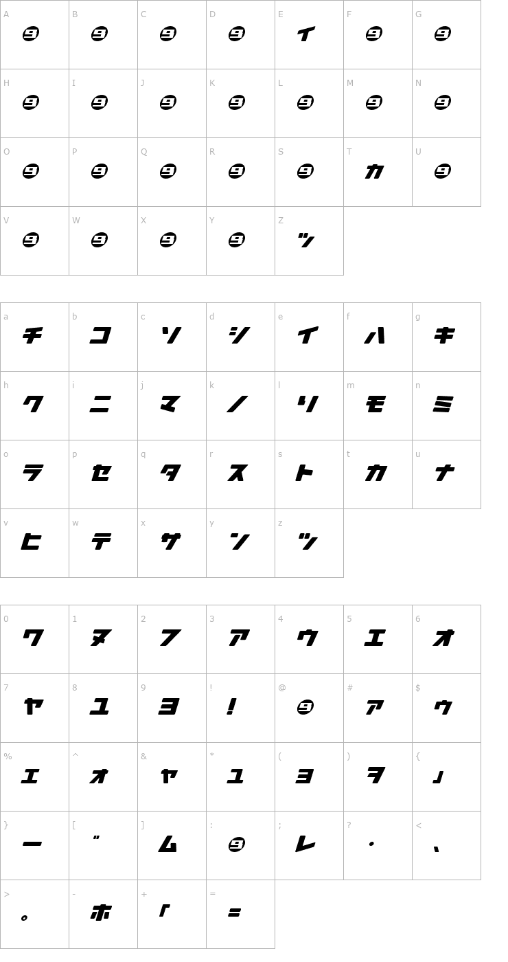 Character Map Daidoh Remix RoundJkaSha Font