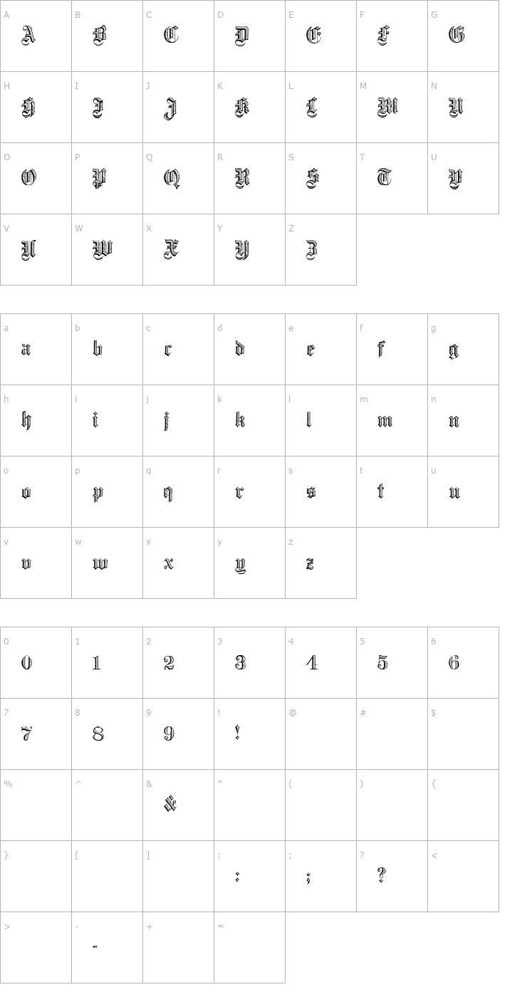 Character Map Dampfplatz DemiBold Font