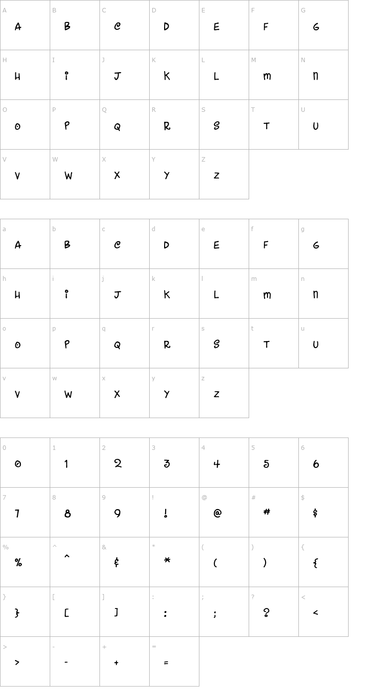 Character Map DanceParty Font