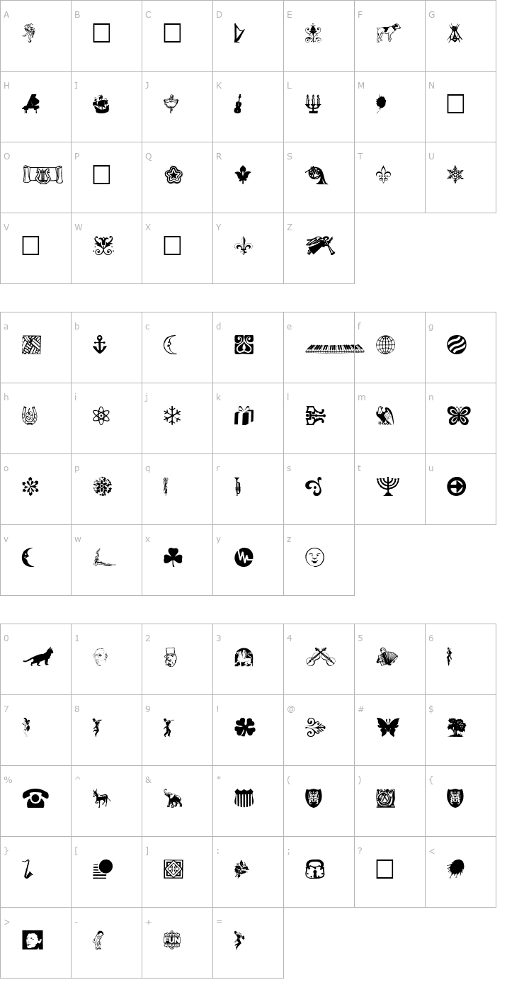 Character Map DaOth Font