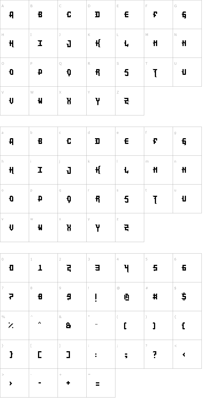 Character Map DarkPix Font