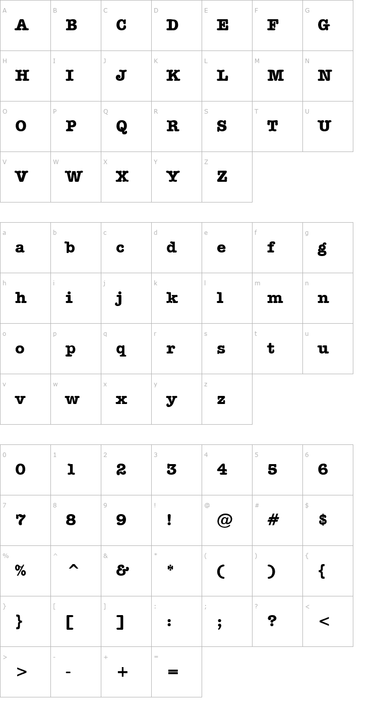 Character Map Dateline Bold Font