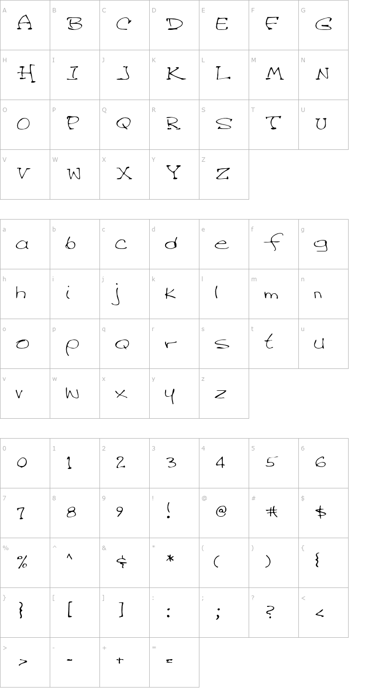 Character Map Davis Regular Font