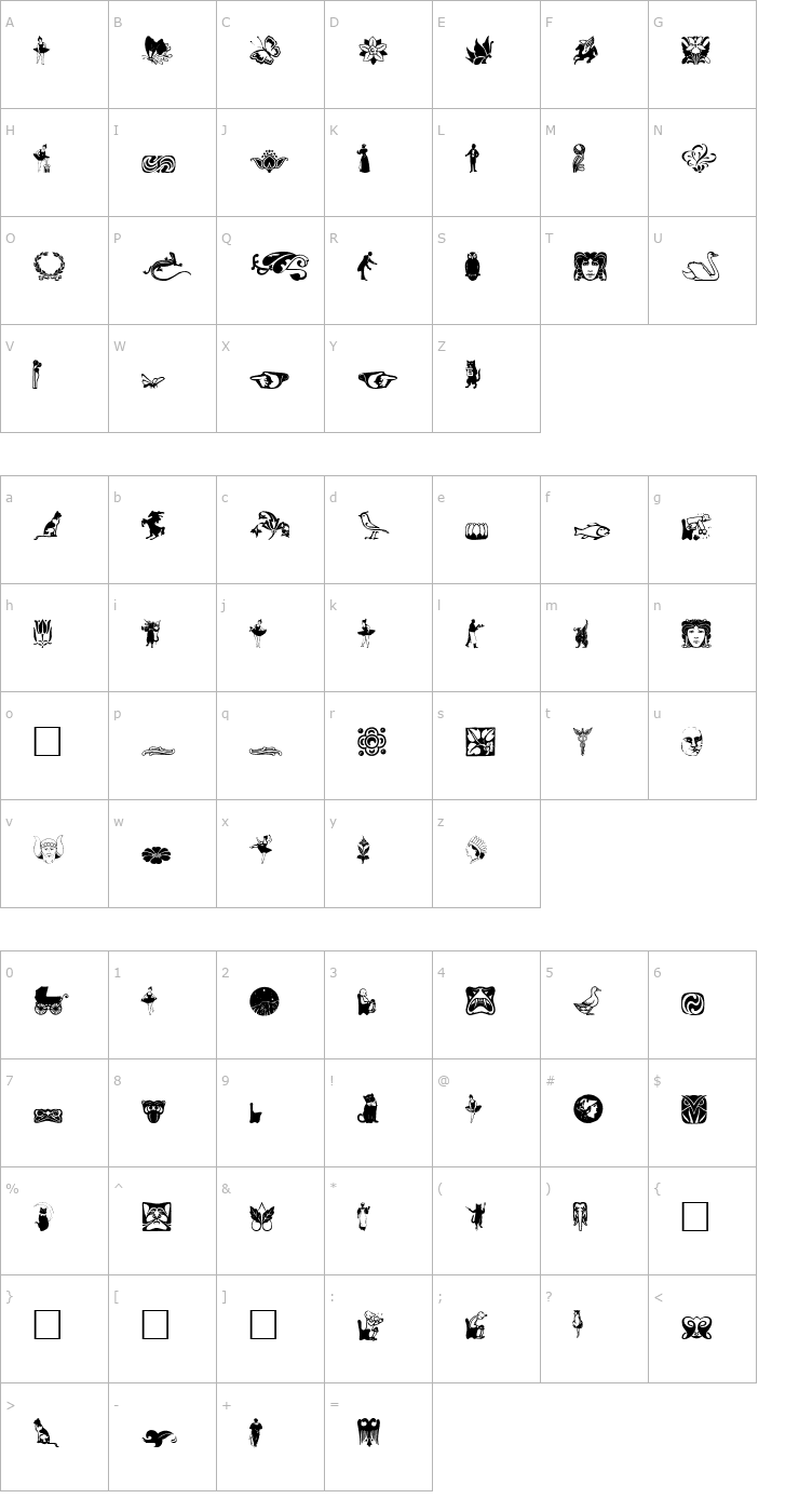 Character Map DavysDingbats2 Font