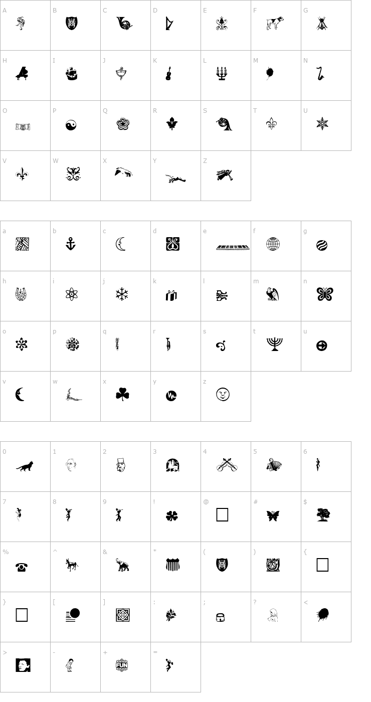 Character Map DavysOtherDingbats Font